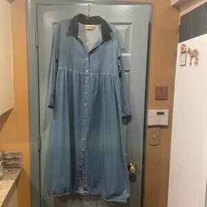 Susquehanna Trail Outfitters circa 80s denim dress, M, good condition